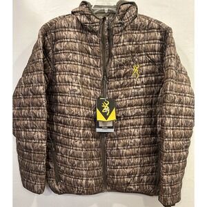 Browning NWT Hybrid Down Hooded Mossy Oak Bottomland Hunting Jacket Coat Mens XL